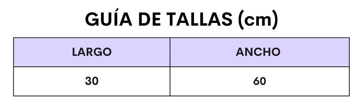 guia de tallas delantal hostelería 3 bolsillos